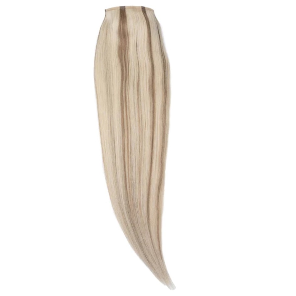 Flip-up clip | ash light blonde w/ lowlights | #60/8 human hair hidden crown
